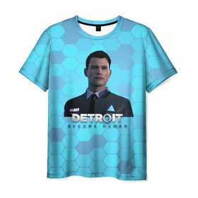 Мужская футболка 3D с принтом Detroit: Become Human в Тюмени, 100% полиэфир | прямой крой, круглый вырез горловины, длина до линии бедер | android | connor | dbh | detroit | detroit become human | deviant | game | gamer | андроид | девиант | детройт | игра | коннор