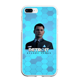 Чехол для iPhone 7Plus/8 Plus матовый с принтом Detroit Become Human в Тюмени, Силикон | Область печати: задняя сторона чехла, без боковых панелей | android | connor | dbh | detroit | detroit become human | deviant | game | gamer | андроид | девиант | детройт | игра | коннор