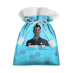 Подарочный 3D мешок с принтом Detroit: Become Human в Тюмени, 100% полиэстер | Размер: 29*39 см | Тематика изображения на принте: android | connor | dbh | detroit | detroit become human | deviant | game | gamer | андроид | девиант | детройт | игра | коннор