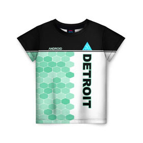 Детская футболка 3D с принтом Detroit: Become Human в Тюмени, 100% гипоаллергенный полиэфир | прямой крой, круглый вырез горловины, длина до линии бедер, чуть спущенное плечо, ткань немного тянется | android | dbh | detroit | detroit become human | deviant | game | gamer | андроид | девиант | детройт | игра | костюм