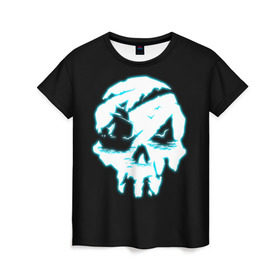 Женская футболка 3D с принтом Sea of Thieves в Тюмени, 100% полиэфир ( синтетическое хлопкоподобное полотно) | прямой крой, круглый вырез горловины, длина до линии бедер | action | adventure | боевик | графика | мульт | остров | пираты | череп