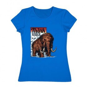 Женская футболка хлопок с принтом Мамонт в Тюмени, 100% хлопок | прямой крой, круглый вырез горловины, длина до линии бедер, слегка спущенное плечо | животные | мамонт | мамонты | слон | слоны