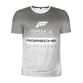 Мужская футболка 3D спортивная с принтом Forza Motorsport 6 в Тюмени, 100% полиэстер с улучшенными характеристиками | приталенный силуэт, круглая горловина, широкие плечи, сужается к линии бедра | gear | top | авангард | вип | гонки | машина | офф | порше | сиквел | сила | скорость | спин