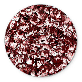 Коврик круглый с принтом Ярость аниме в Тюмени, резина и полиэстер | круглая форма, изображение наносится на всю лицевую часть | ahegao | anime | manga | злость | комиксы | красный | крик | лица | лицо | манга | паттрен | фрагменты