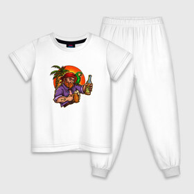 Детская пижама хлопок с принтом Пират в Тюмени, 100% хлопок |  брюки и футболка прямого кроя, без карманов, на брюках мягкая резинка на поясе и по низу штанин
 | Тематика изображения на принте: летние | летняя | лето | море | морская | морские | пират | пираты | попугай
