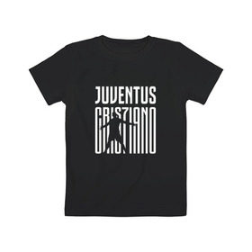 Детская футболка хлопок с принтом Juventus - Cristiano Ronaldo 7 в Тюмени, 100% хлопок | круглый вырез горловины, полуприлегающий силуэт, длина до линии бедер | 0x000000123 | cristiano ronaldo | juventus | криштиано роналдо | ювентус