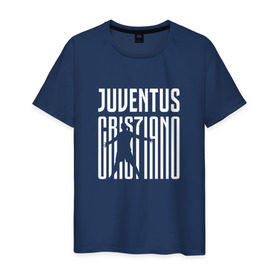 Мужская футболка хлопок с принтом Juventus - Cristiano Ronaldo 7 в Тюмени, 100% хлопок | прямой крой, круглый вырез горловины, длина до линии бедер, слегка спущенное плечо. | 0x000000123 | cristiano ronaldo | juventus | криштиано роналдо | ювентус