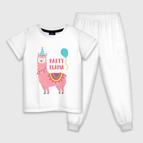Детская пижама хлопок с принтом Лама в Тюмени, 100% хлопок |  брюки и футболка прямого кроя, без карманов, на брюках мягкая резинка на поясе и по низу штанин
 | llama | вечеринка | животные | лама | ламы | милые