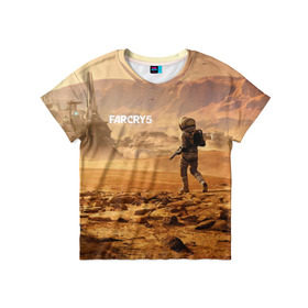 Детская футболка 3D с принтом FAR CRY 5 LOST ON MARS в Тюмени, 100% гипоаллергенный полиэфир | прямой крой, круглый вырез горловины, длина до линии бедер, чуть спущенное плечо, ткань немного тянется | action | far cry | far cry 5 | lost on mars | игра | космонавт | космос | марс | экшн