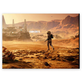 Поздравительная открытка с принтом FAR CRY 5 LOST ON MARS в Тюмени, 100% бумага | плотность бумаги 280 г/м2, матовая, на обратной стороне линовка и место для марки
 | action | far cry | far cry 5 | lost on mars | игра | космонавт | космос | марс | экшн
