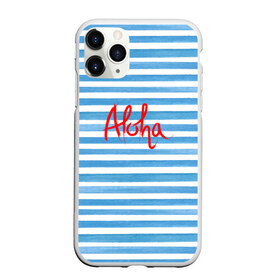 Чехол для iPhone 11 Pro матовый с принтом ALOHA в Тюмени, Силикон |  | гавайи | лето | море | моряк | отдых | пляж | полоски | тельняшка | яхта