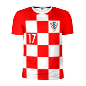 Мужская футболка 3D спортивная с принтом Манджукич Хорватия форма в Тюмени, 100% полиэстер с улучшенными характеристиками | приталенный силуэт, круглая горловина, широкие плечи, сужается к линии бедра |  манджукич  | сборная хорватии | хорватия | чемпионат мира | чм