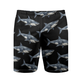 Мужские шорты 3D спортивные с принтом Акулы в Тюмени,  |  | shark | паттерн
