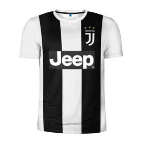 Мужская футболка 3D спортивная с принтом Juventus home 18-19 в Тюмени, 100% полиэстер с улучшенными характеристиками | приталенный силуэт, круглая горловина, широкие плечи, сужается к линии бедра | 