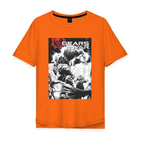 Мужская футболка хлопок Oversize с принтом Gears of War_ в Тюмени, 100% хлопок | свободный крой, круглый ворот, “спинка” длиннее передней части | 