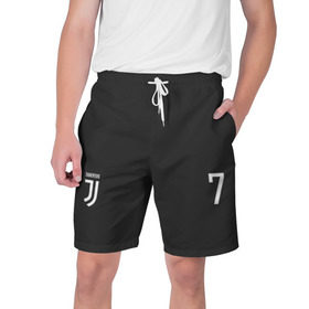 Мужские шорты 3D с принтом Ronaldo Juve в Тюмени,  полиэстер 100% | прямой крой, два кармана без застежек по бокам. Мягкая трикотажная резинка на поясе, внутри которой широкие завязки. Длина чуть выше колен | 