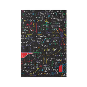 Обложка для паспорта матовая кожа с принтом Math в Тюмени, натуральная матовая кожа | размер 19,3 х 13,7 см; прозрачные пластиковые крепления | математика | наука | тригонометрия | уравнения | формулы | цифры