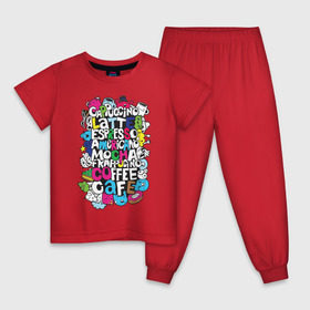 Детская пижама хлопок с принтом Виды кофе в Тюмени, 100% хлопок |  брюки и футболка прямого кроя, без карманов, на брюках мягкая резинка на поясе и по низу штанин
 | Тематика изображения на принте: кофе | список
