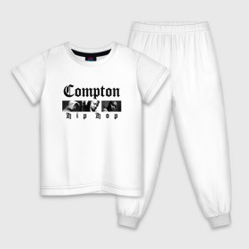 Детская пижама хлопок с принтом Compton hip-hop в Тюмени, 100% хлопок |  брюки и футболка прямого кроя, без карманов, на брюках мягкая резинка на поясе и по низу штанин
 | 2pac | 2pak | 2пак | biggie smalls | makaveli | shakur | the notorious b.i.g. | thug life | tupac | амару | биги смолс | ганста | гето | гетто | жизнь головореза | крутой | макавели | надпись | ниггер | ноториус биг | реп | репер | рэп | рэпер