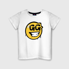 Детская футболка хлопок с принтом GG в Тюмени, 100% хлопок | круглый вырез горловины, полуприлегающий силуэт, длина до линии бедер | Тематика изображения на принте: battle royale | fortnite | victory royale | батл роял | фортнайт
