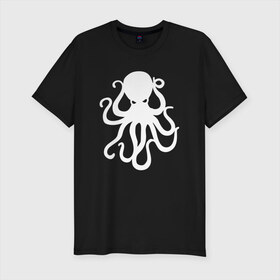 Мужская футболка премиум с принтом Осьминог в Тюмени, 92% хлопок, 8% лайкра | приталенный силуэт, круглый вырез ворота, длина до линии бедра, короткий рукав | Тематика изображения на принте: mark hoppus | octopus | марк хоппус | осьминог