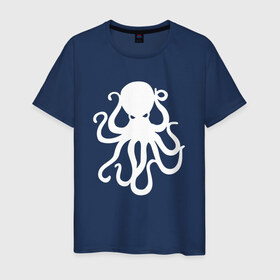 Мужская футболка хлопок с принтом Осьминог в Тюмени, 100% хлопок | прямой крой, круглый вырез горловины, длина до линии бедер, слегка спущенное плечо. | mark hoppus | octopus | марк хоппус | осьминог
