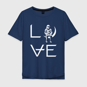 Мужская футболка хлопок Oversize с принтом Love в Тюмени, 100% хлопок | свободный крой, круглый ворот, “спинка” длиннее передней части | angels and airwaves | ava | love | tom delonge | том делонг