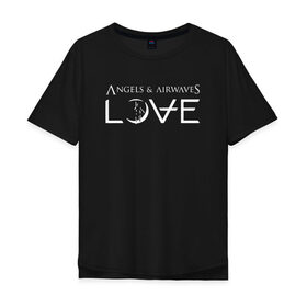 Мужская футболка хлопок Oversize с принтом Love AVA в Тюмени, 100% хлопок | свободный крой, круглый ворот, “спинка” длиннее передней части | angels and airwaves | ava | love | tom delonge | том делонг