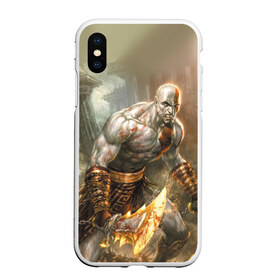 Чехол для iPhone XS Max матовый с принтом God of War в Тюмени, Силикон | Область печати: задняя сторона чехла, без боковых панелей | atreus | god of war | god of war 4 | gow | kratos | ps4 | атрей | бог войны | гов | зы4 | кратос | левиафан | мальчик | мимир | мировой змей | пиратs | руны | эксклюзив