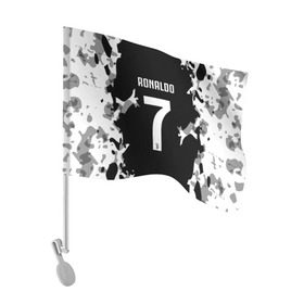 Флаг для автомобиля с принтом RONALDO JUVE SPORT в Тюмени, 100% полиэстер | Размер: 30*21 см | cr7 | fc | football | ronaldo | sport | криштиану роналду | роналдо | фк | форма | футбольный клуб | ювентус