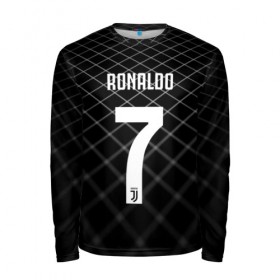 Мужской лонгслив 3D с принтом RONALDO JUVE SPORT в Тюмени, 100% полиэстер | длинные рукава, круглый вырез горловины, полуприлегающий силуэт | Тематика изображения на принте: cr7 | fc | клуб | криштиану роналду | роналдо | фк | ювентус