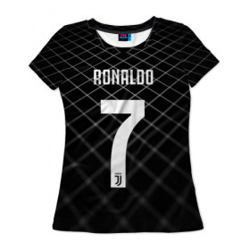 Женская футболка 3D с принтом RONALDO JUVE SPORT в Тюмени, 100% полиэфир ( синтетическое хлопкоподобное полотно) | прямой крой, круглый вырез горловины, длина до линии бедер | cr7 | fc | клуб | криштиану роналду | роналдо | фк | ювентус
