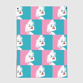 Постер с принтом Marilyn Monroe в Тюмени, 100% бумага
 | бумага, плотность 150 мг. Матовая, но за счет высокого коэффициента гладкости имеет небольшой блеск и дает на свету блики, но в отличии от глянцевой бумаги не покрыта лаком | marilyn monroe | pop art | мэрилин монро | поп арт