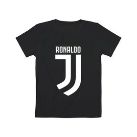 Детская футболка хлопок с принтом RONALDO JUVE SPORT в Тюмени, 100% хлопок | круглый вырез горловины, полуприлегающий силуэт, длина до линии бедер | cr7 | fc | клуб | криштиану роналду | роналдо | фк | ювентус