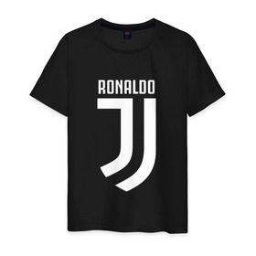 Мужская футболка хлопок с принтом RONALDO JUVE SPORT в Тюмени, 100% хлопок | прямой крой, круглый вырез горловины, длина до линии бедер, слегка спущенное плечо. | cr7 | fc | клуб | криштиану роналду | роналдо | фк | ювентус