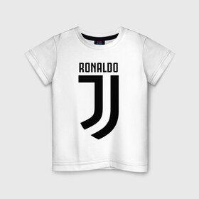 Детская футболка хлопок с принтом RONALDO JUVE SPORT в Тюмени, 100% хлопок | круглый вырез горловины, полуприлегающий силуэт, длина до линии бедер | cr7 | fc | клуб | криштиану роналду | роналдо | фк | ювентус