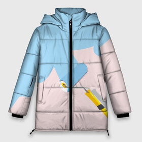 Женская зимняя куртка 3D с принтом Больше красок в Тюмени, верх — 100% полиэстер; подкладка — 100% полиэстер; утеплитель — 100% полиэстер | длина ниже бедра, силуэт Оверсайз. Есть воротник-стойка, отстегивающийся капюшон и ветрозащитная планка. 

Боковые карманы с листочкой на кнопках и внутренний карман на молнии | валик | дизайнер | краска | краски | креатив | креативный дизайн | маляр | прикол | пятно | розовый | сочный | тренд | цвет | яркость