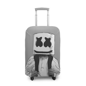 Чехол для чемодана 3D с принтом Electronic music в Тюмени, 86% полиэфир, 14% спандекс | двустороннее нанесение принта, прорези для ручек и колес | electronic music | marshmello | маршмеллоу | электронная музыка