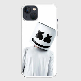 Чехол для iPhone 13 с принтом White в Тюмени,  |  | electronic music | marshmello | маршмеллоу | электронная музыка