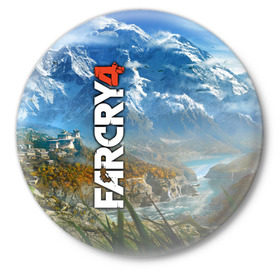 Значок с принтом Far Cry 4 в Тюмени,  металл | круглая форма, металлическая застежка в виде булавки | action | far cry 4 | армия | гималаи | гирокоптер | мин | мир | открытый | франшиза | ховеркрафт | шутер