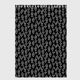 Скетчбук с принтом ВЕДЬМАЧЬИ ЗНАКИ в Тюмени, 100% бумага
 | 48 листов, плотность листов — 100 г/м2, плотность картонной обложки — 250 г/м2. Листы скреплены сверху удобной пружинной спиралью | Тематика изображения на принте: the witcher | аард | аксий | ведьмак | геральт | игни | ирден | квэн | магия | паттерн | руны | черно белый