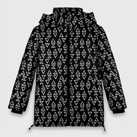 Женская зимняя куртка 3D с принтом ВЕДЬМАЧЬИ ЗНАКИ в Тюмени, верх — 100% полиэстер; подкладка — 100% полиэстер; утеплитель — 100% полиэстер | длина ниже бедра, силуэт Оверсайз. Есть воротник-стойка, отстегивающийся капюшон и ветрозащитная планка. 

Боковые карманы с листочкой на кнопках и внутренний карман на молнии | the witcher | аард | аксий | ведьмак | геральт | игни | ирден | квэн | магия | паттерн | руны | черно белый