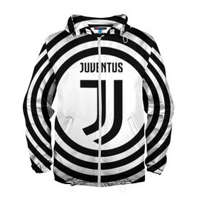 Мужская ветровка 3D с принтом Ювентус лого в Тюмени, 100% полиэстер | подол и капюшон оформлены резинкой с фиксаторами, два кармана без застежек по бокам, один потайной карман на груди | juve | juventus | logo | ronaldo | италии | роналдо | юве | ювентус