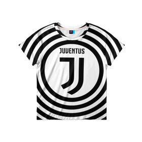 Детская футболка 3D с принтом Ювентус лого в Тюмени, 100% гипоаллергенный полиэфир | прямой крой, круглый вырез горловины, длина до линии бедер, чуть спущенное плечо, ткань немного тянется | juve | juventus | logo | ronaldo | италии | роналдо | юве | ювентус