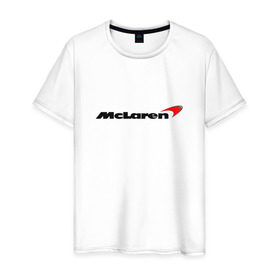 Мужская футболка хлопок с принтом mclaren в Тюмени, 100% хлопок | прямой крой, круглый вырез горловины, длина до линии бедер, слегка спущенное плечо. | f 1 | formula 1 | mclaren | ф 1 | формула 1