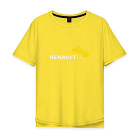 Мужская футболка хлопок Oversize с принтом renault в Тюмени, 100% хлопок | свободный крой, круглый ворот, “спинка” длиннее передней части | f 1 | formula 1 | ф 1 | формула 1