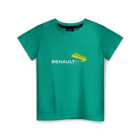 Детская футболка хлопок с принтом renault в Тюмени, 100% хлопок | круглый вырез горловины, полуприлегающий силуэт, длина до линии бедер | f 1 | formula 1 | ф 1 | формула 1