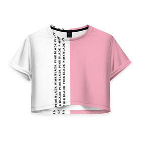 Женская футболка 3D укороченная с принтом BlackPink в Тюмени, 100% полиэстер | круглая горловина, длина футболки до линии талии, рукава с отворотами | blackpink | ddu du ddu du | k pop | блекпинк | дду ду дду ду | дженни | джису | лисы | розэ