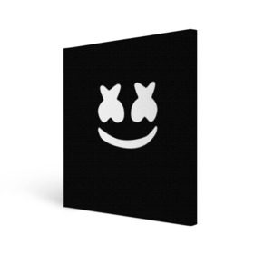 Холст квадратный с принтом Marshmello black в Тюмени, 100% ПВХ |  | dj | dj marshmello | marshmello | клуб | клубная музыка | музыка