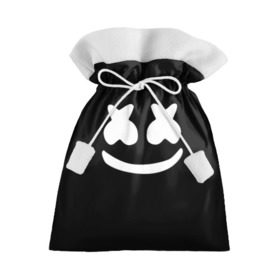 Подарочный 3D мешок с принтом Marshmello black в Тюмени, 100% полиэстер | Размер: 29*39 см | dj | dj marshmello | marshmello | клуб | клубная музыка | музыка